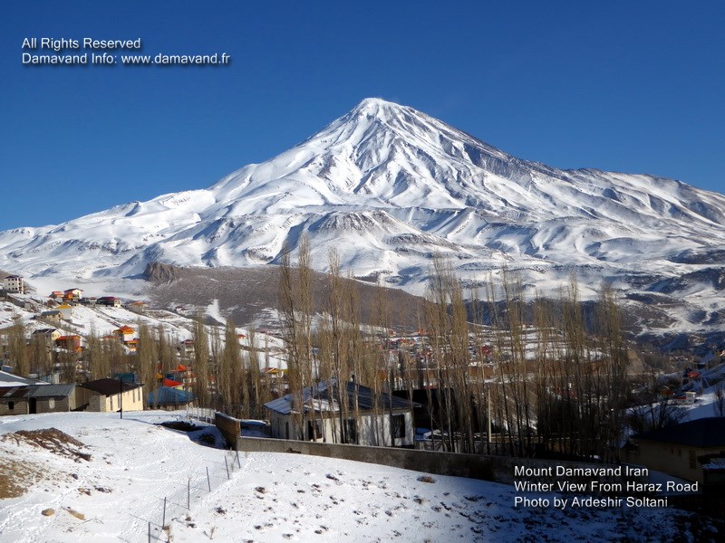 Damavand is a volcano and is situated in the central part of Alborz Mountain chain